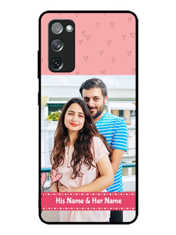 Custom Galaxy S20 FE 5G Personalized Glass Phone Case  - Love Design Peach Color