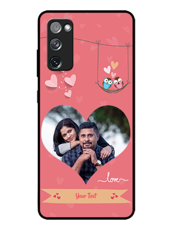 Custom Galaxy S20 FE 5G Personalized Glass Phone Case  - Peach Color Love Design 