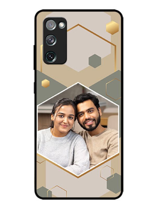Custom Galaxy S20 Fe 5G Photo Printing on Glass Case - Stylish Hexagon Pattern Design