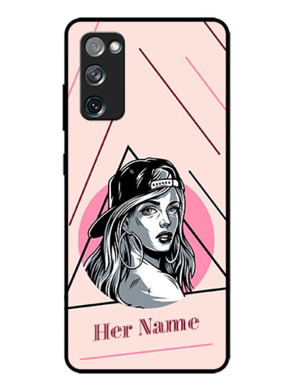 Custom Galaxy S20 Fe 5G Personalized Glass Phone Case - Rockstar Girl Design