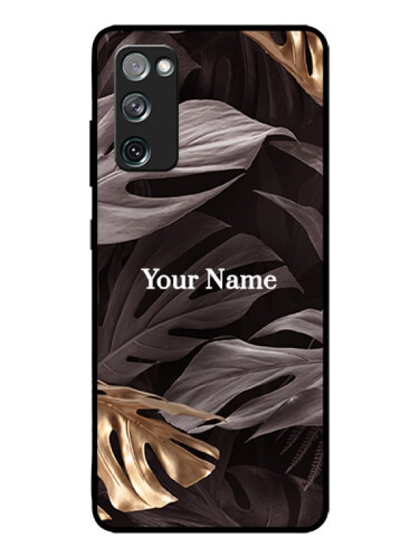 Custom Galaxy S20 Fe 5G Personalised Glass Phone Case - Wild Leaves digital paint Design