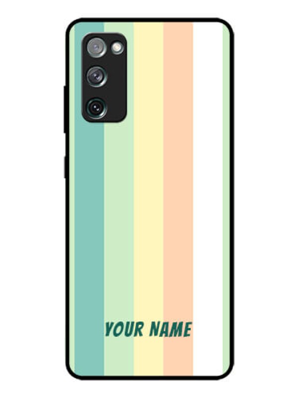 Custom Galaxy S20 Fe 5G Photo Printing on Glass Case - Multi-colour Stripes Design