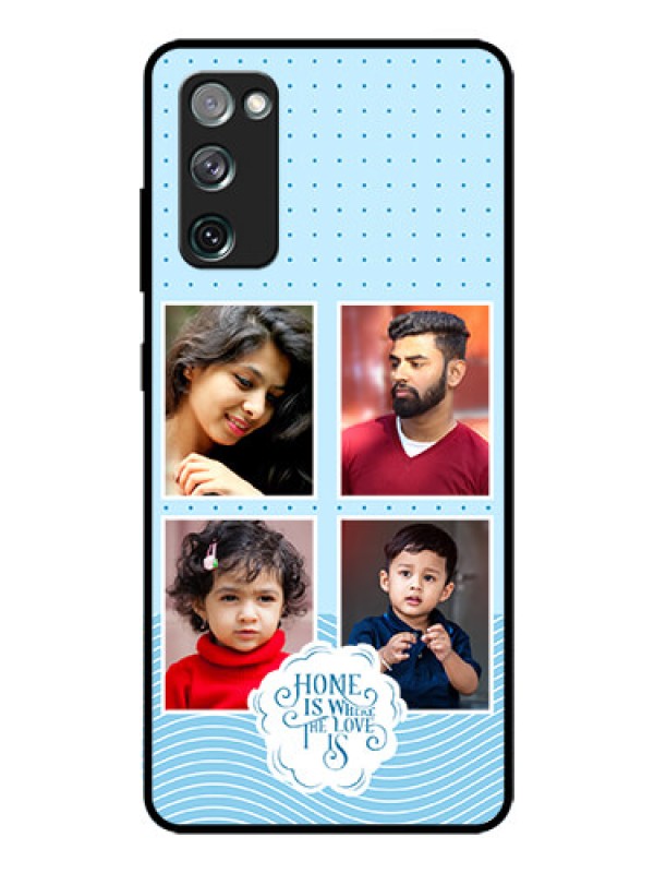 Custom Galaxy S20 Fe 5G Custom Glass Phone Case - Cute love quote with 4 pic upload Design