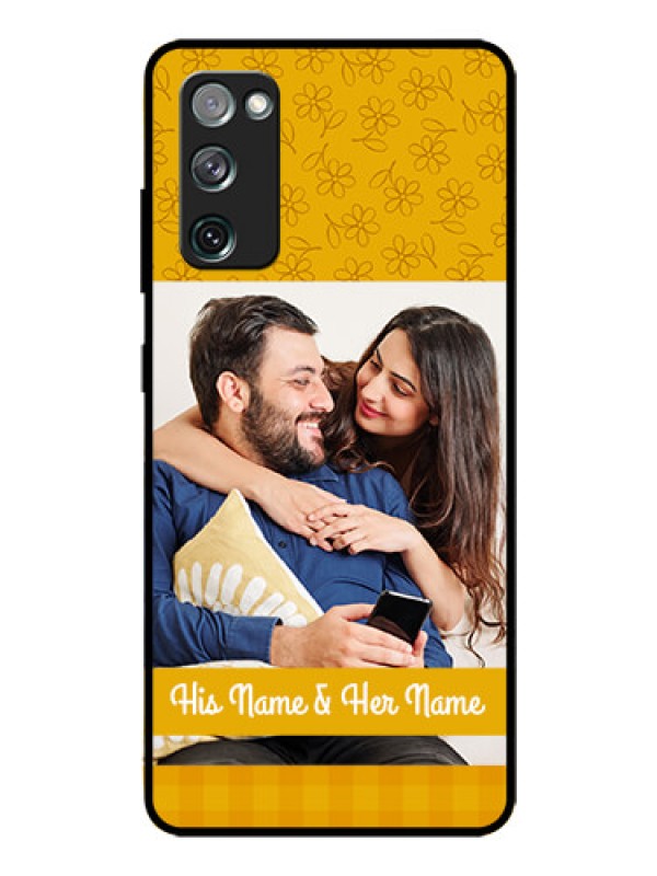 Custom Galaxy S20 Fe Custom Glass Mobile Case  - Yellow Floral Design