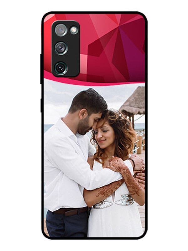 Custom Galaxy S20 Fe Custom Glass Mobile Case  - Red Abstract Design