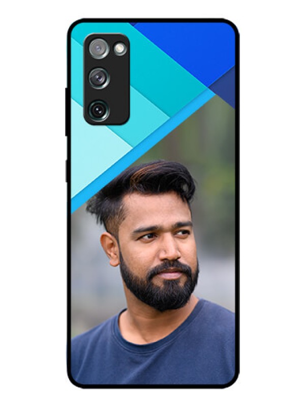 Custom Galaxy S20 Fe Custom Glass Phone Case  - Blue Pattern Design
