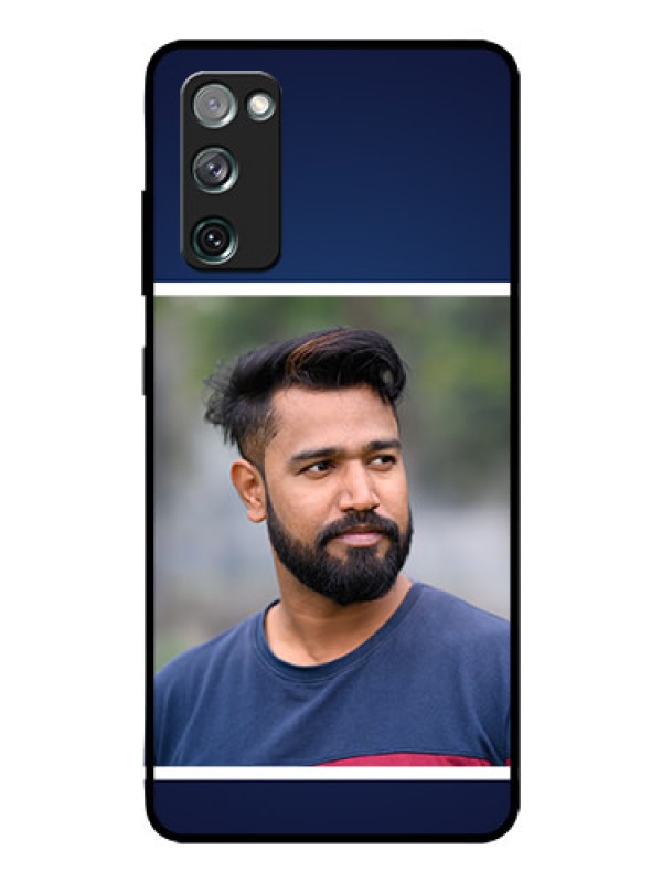 Custom Galaxy S20 Fe Personalized Glass Phone Case  - Simple Royal Blue Design