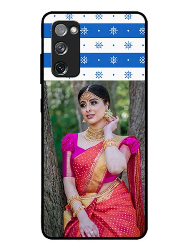 Custom Galaxy S20 Fe Photo Printing on Glass Case  - Snow Pattern Design