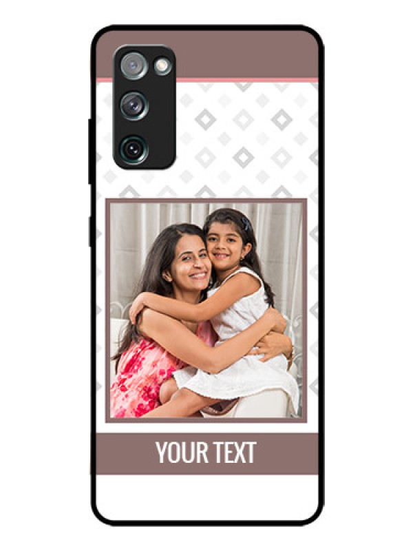Custom Galaxy S20 Fe Photo Printing on Glass Case  - Simple Diamond Design