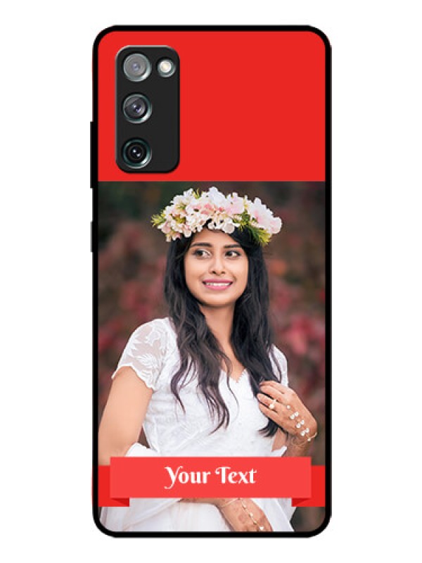Custom Galaxy S20 Fe Custom Glass Phone Case  - Simple Red Color Design