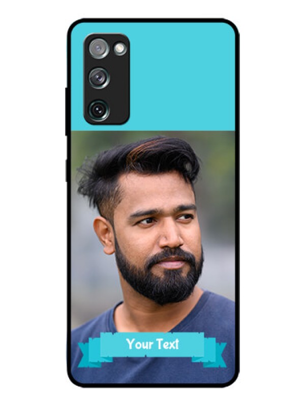 Custom Galaxy S20 Fe Personalized Glass Phone Case  - Simple Blue Color Design