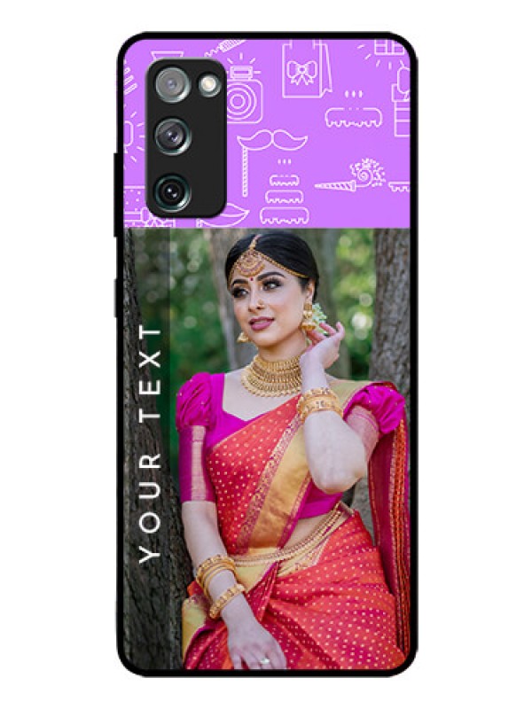 Custom Galaxy S20 Fe Custom Glass Mobile Case  - Birthday Icons Design
