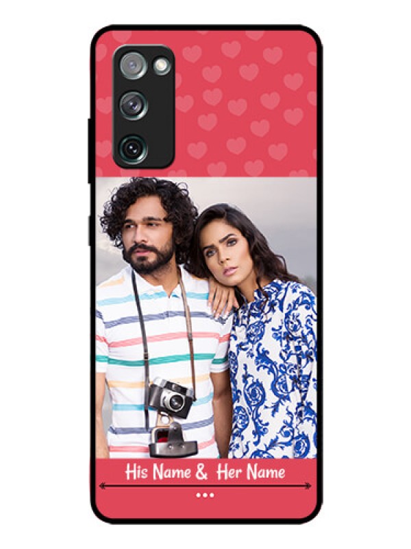 Custom Galaxy S20 Fe Photo Printing on Glass Case  - Simple Love Design