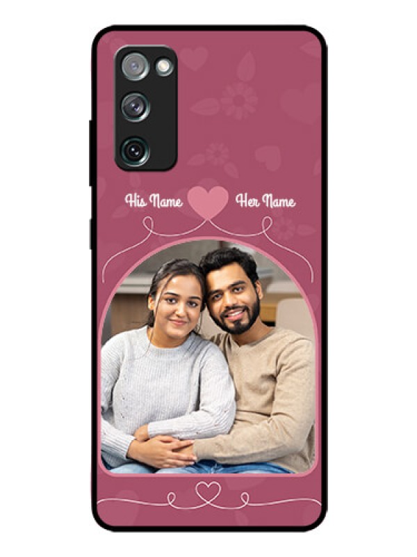 Custom Galaxy S20 Fe Photo Printing on Glass Case  - Love Floral Design