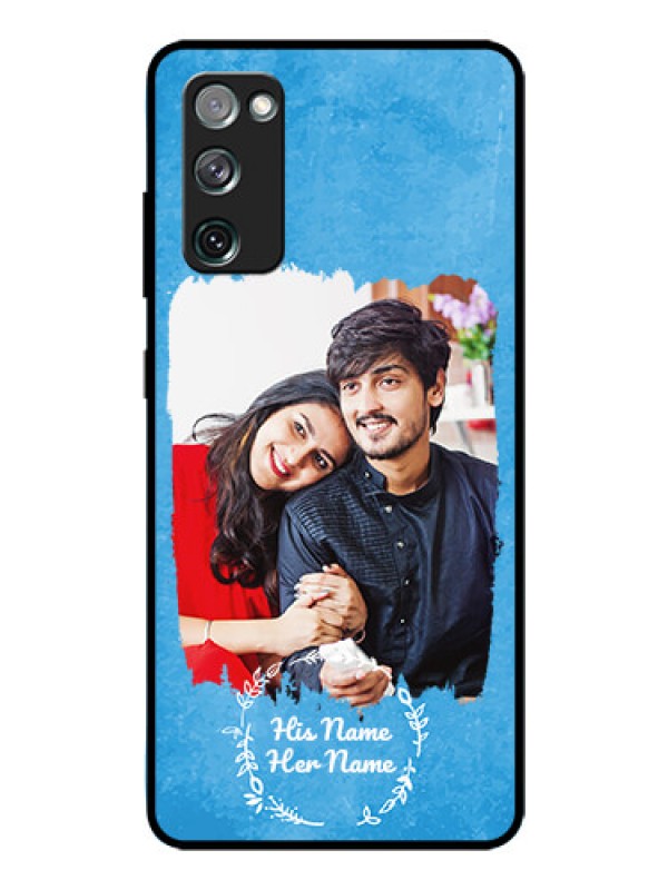 Custom Galaxy S20 Fe Custom Glass Phone Case - Blue Color Vintage Design