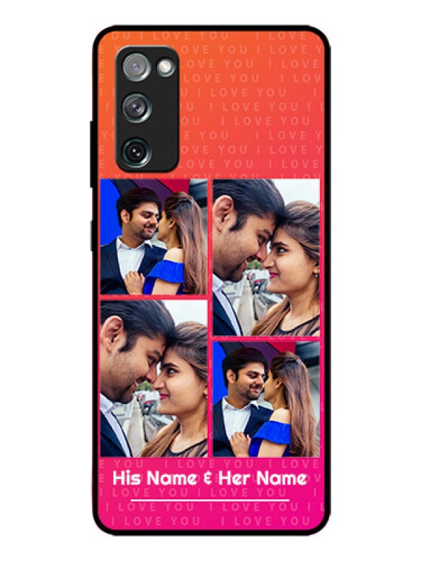Custom Galaxy S20 Fe Custom Glass Phone Case  - I Love You Pink Design