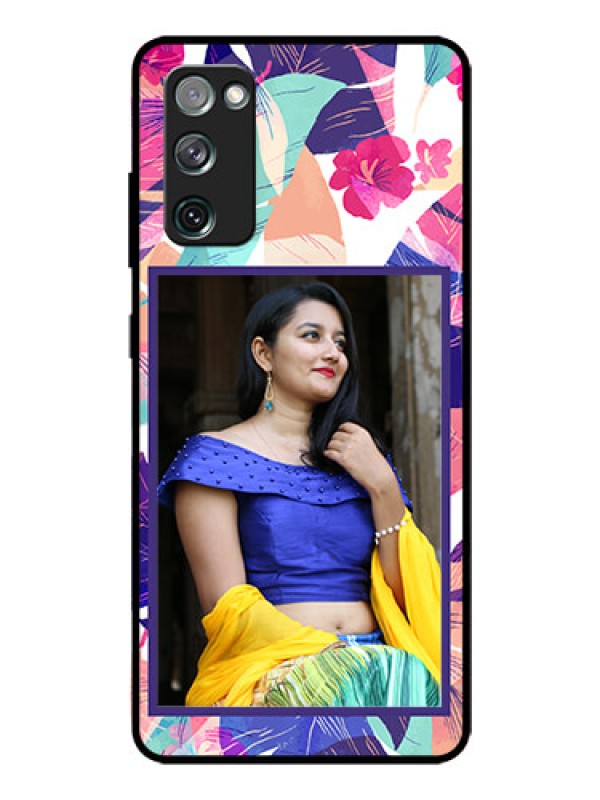 Custom Galaxy S20 Fe Custom Glass Mobile Case  - Abstract Floral Design
