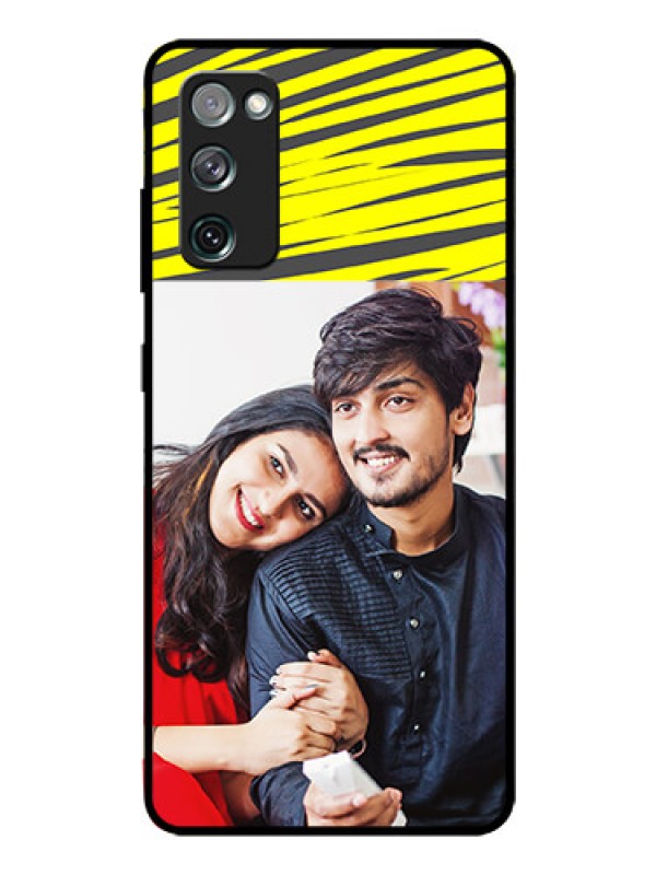 Custom Galaxy S20 Fe Photo Printing on Glass Case  - Yellow Abstract Design