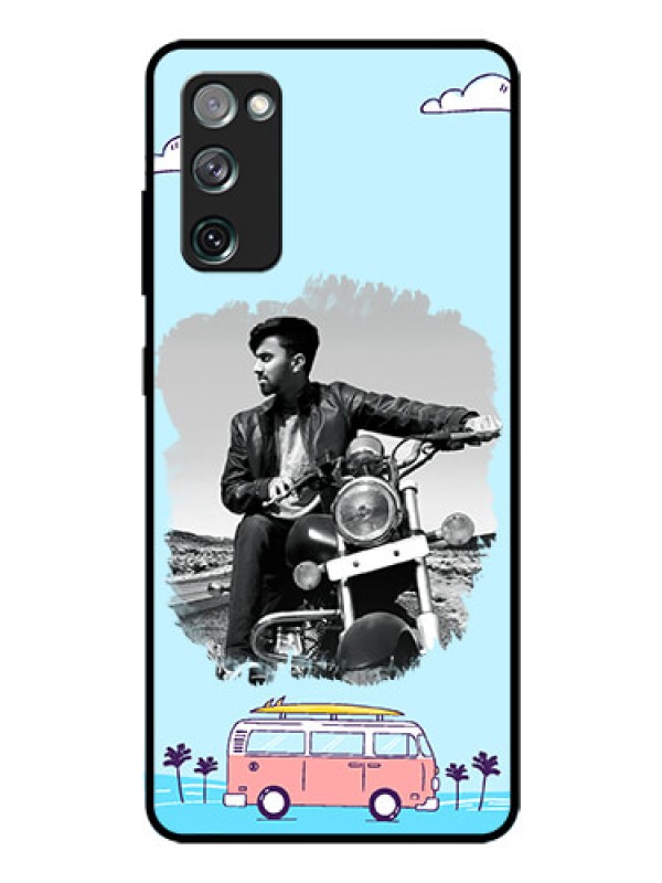 Custom Galaxy S20 Fe Photo Printing on Glass Case  - Travel & Adventure Design