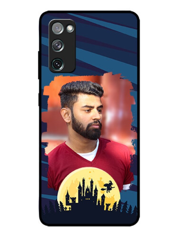 Custom Galaxy S20 Fe Photo Printing on Glass Case  - Halloween Witch Design 