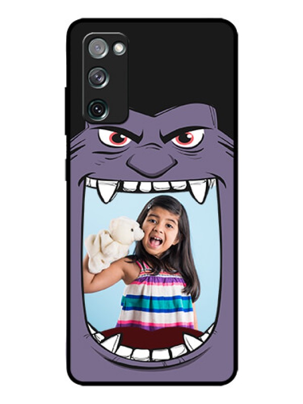 Custom Galaxy S20 Fe Custom Glass Phone Case  - Angry Monster Design
