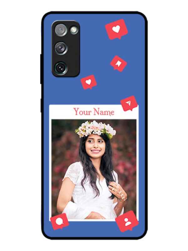 Custom Galaxy S20 FE Custom Glass Phone Case - Like Share And Comment Design