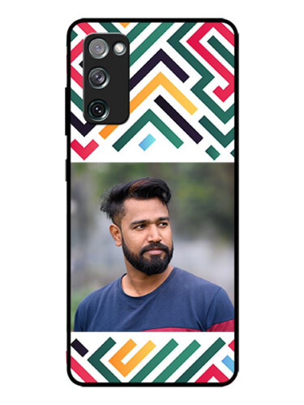 Custom Galaxy S20 FE Personalized Glass Phone Case - Colorful Maze Pattern Design