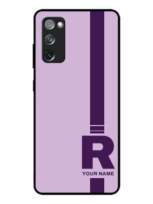 Custom Galaxy S20 FE Photo Printing on Glass Case - Simple dual tone stripe with name Design