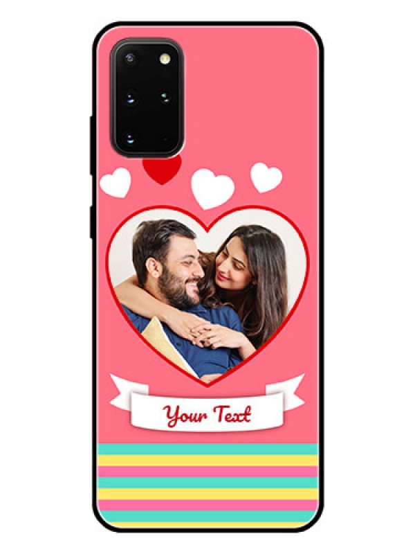 Custom Galaxy S20 Plus Photo Printing on Glass Case  - Love Doodle Design