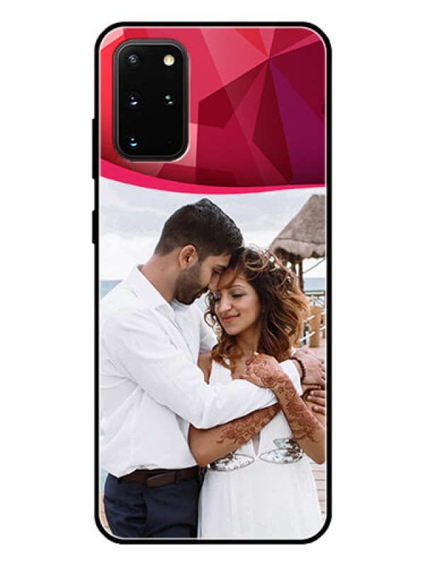 Custom Galaxy S20 Plus Custom Glass Mobile Case  - Red Abstract Design