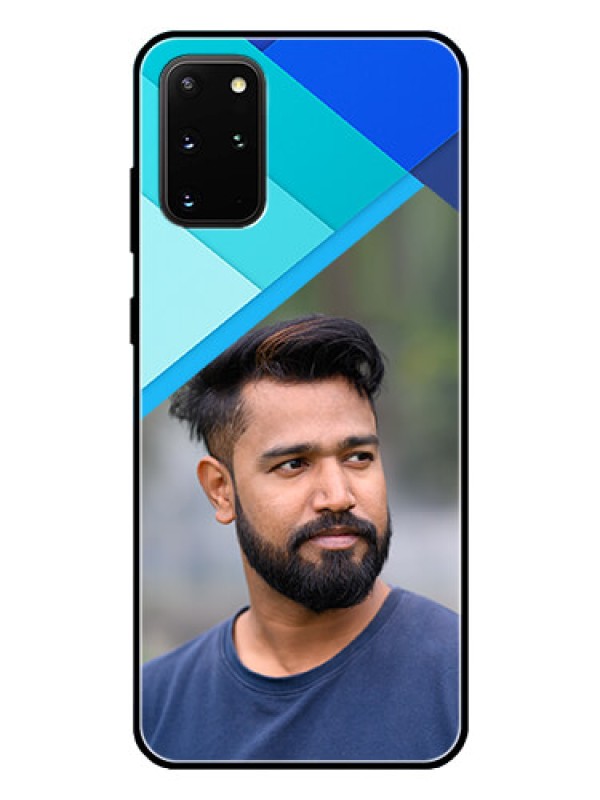 Custom Galaxy S20 Plus Custom Glass Phone Case  - Blue Pattern Design