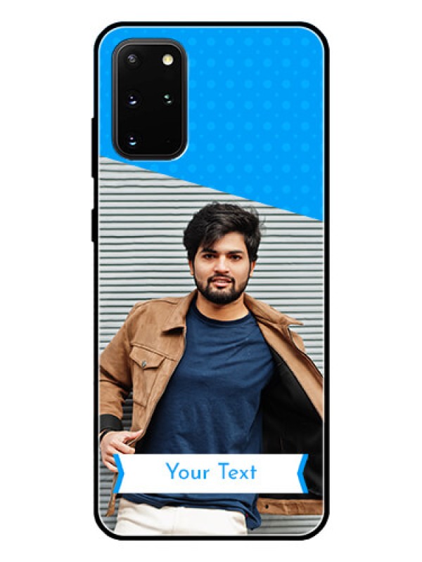 Custom Galaxy S20 Plus Photo Printing on Glass Case  - Simple Blue Color Design