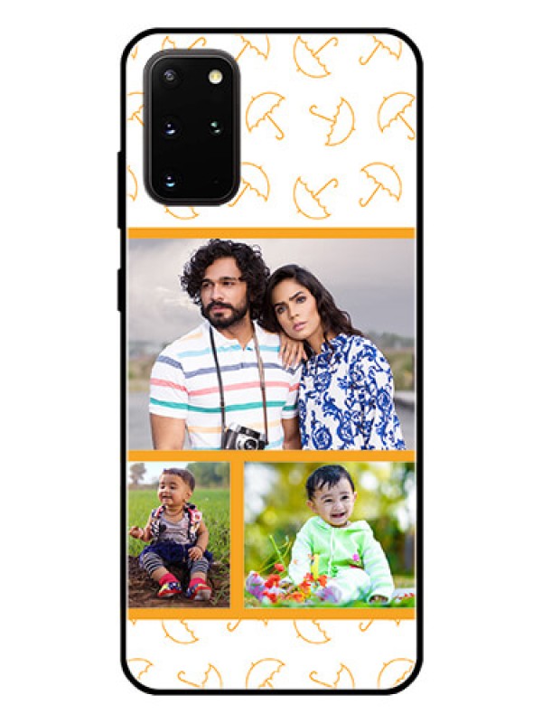 Custom Galaxy S20 Plus Custom Glass Mobile Case  - Yellow Pattern Design