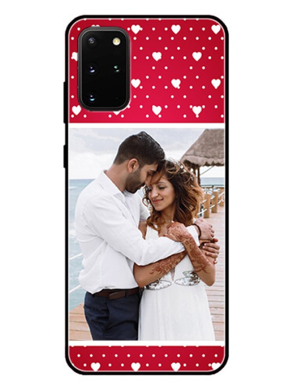 Custom Galaxy S20 Plus Photo Printing on Glass Case  - Hearts Mobile Case Design