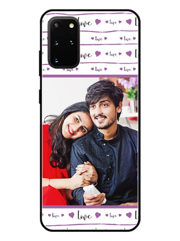 Custom Galaxy S20 Plus Custom Glass Mobile Case  - Couples Heart Design