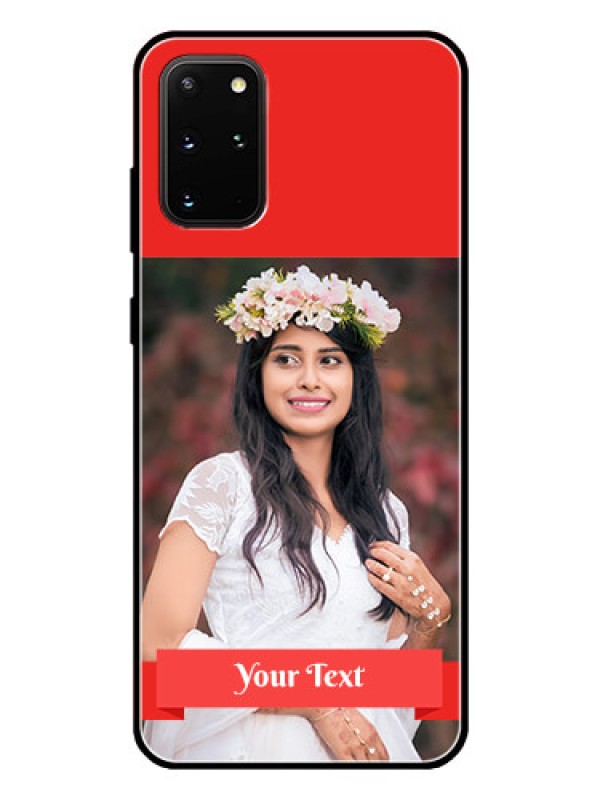 Custom Galaxy S20 Plus Custom Glass Phone Case  - Simple Red Color Design