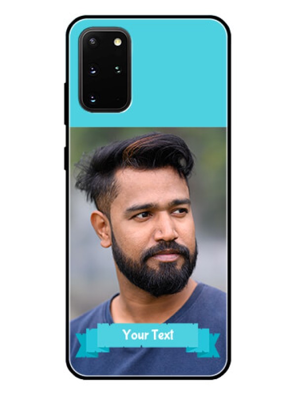 Custom Galaxy S20 Plus Personalized Glass Phone Case  - Simple Blue Color Design