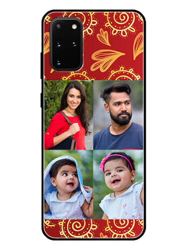 Custom Galaxy S20 Plus Photo Printing on Glass Case  - 4 Image Traditional Design