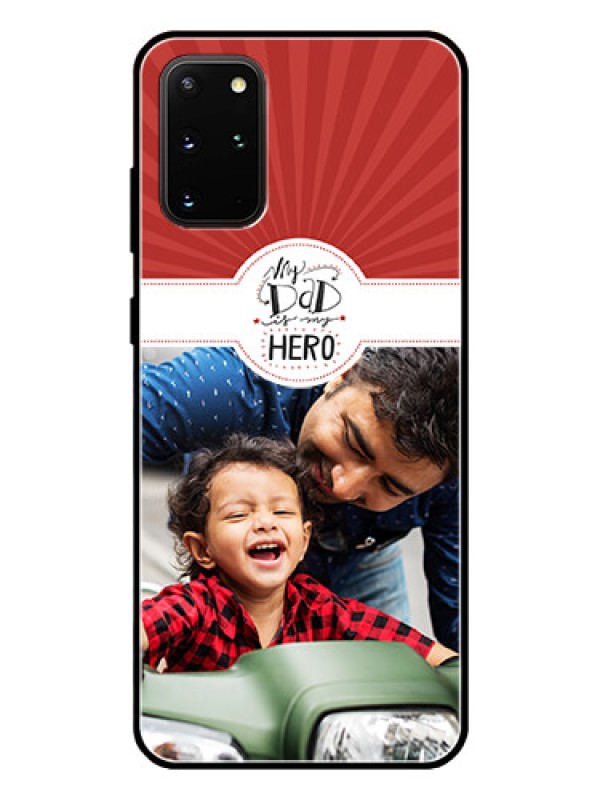 Custom Galaxy S20 Plus Photo Printing on Glass Case  - My Dad Hero Design