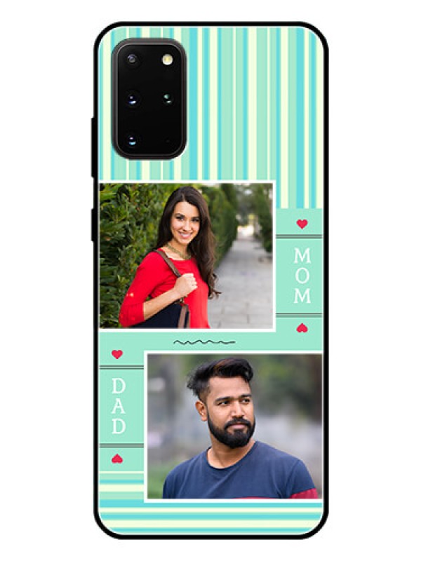 Custom Galaxy S20 Plus Custom Glass Phone Case  - Mom & Dad Pic Design