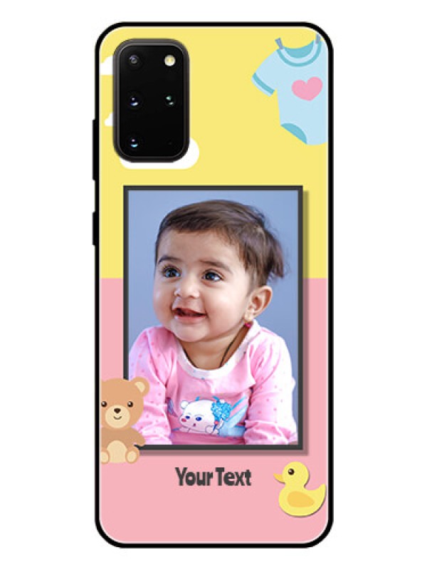 Custom Galaxy S20 Plus Photo Printing on Glass Case  - Kids 2 Color Design