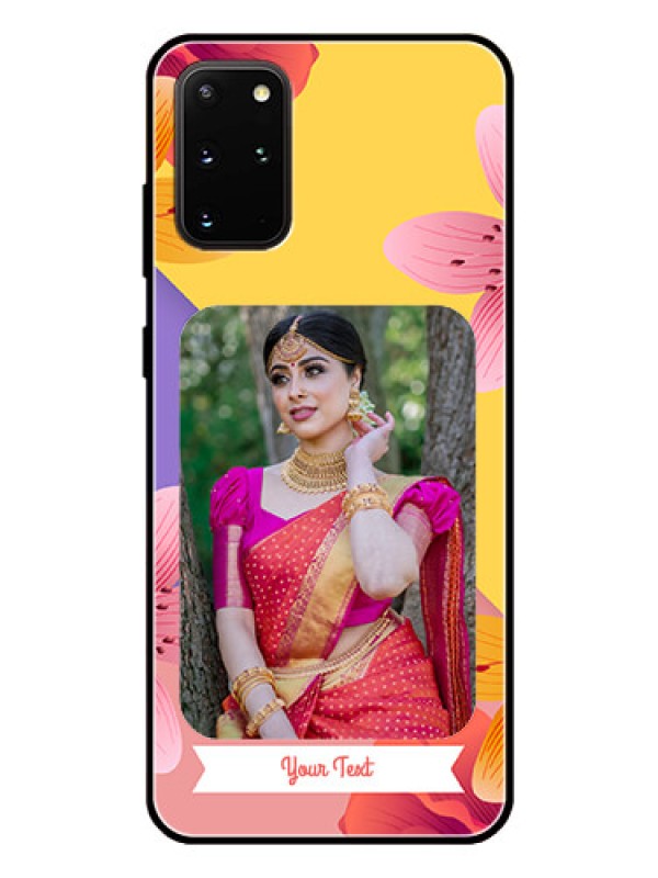 Custom Galaxy S20 Plus Custom Glass Mobile Case  - 3 Image With Vintage Floral Design