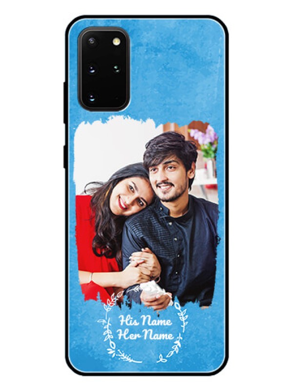 Custom Galaxy S20 Plus Custom Glass Phone Case - Blue Color Vintage Design