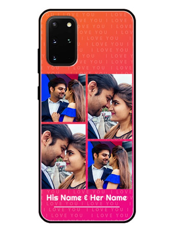 Custom Galaxy S20 Plus Custom Glass Phone Case  - I Love You Pink Design