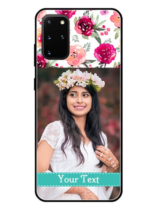 Custom Galaxy S20 Plus Custom Glass Phone Case  - Watercolor Floral Design