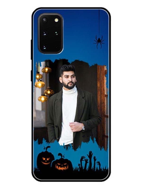 Custom Galaxy S20 Plus Photo Printing on Glass Case  - with pro Halloween design 