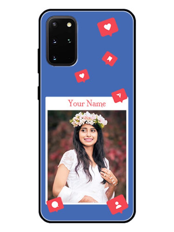 Custom Galaxy S20 Plus Custom Glass Phone Case - Like Share And Comment Design