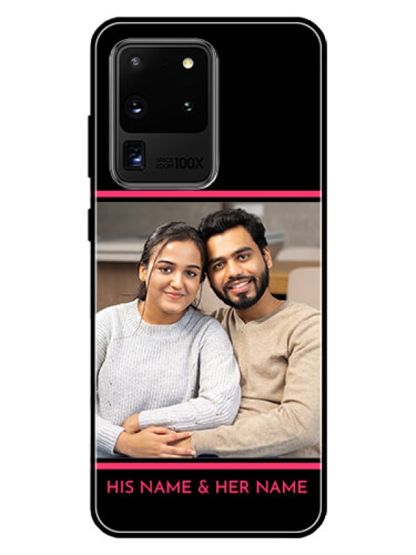 Custom Galaxy S20 Ultra Custom Glass Mobile Case  - with Add Text Design