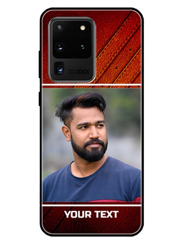 Custom Galaxy S20 Ultra Personalized Glass Phone Case  - Leather Phone Case Design