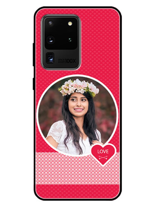 Custom Galaxy S20 Ultra Personalised Glass Phone Case  - Pink Pattern Design